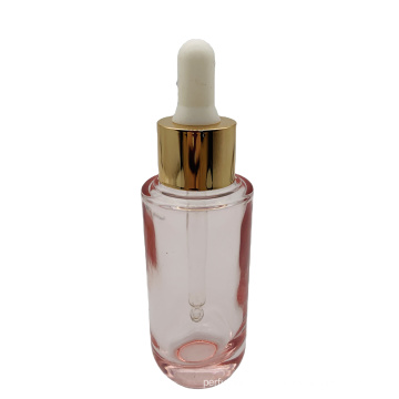 Luxury Clear Pink Empty Glass Serum Cosmetic Dropper Bottle Packaging 50Ml